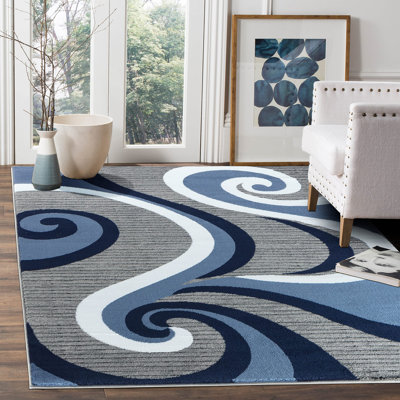 GloryRugs4x6NavySwirlsAreaRug, ModernTapour