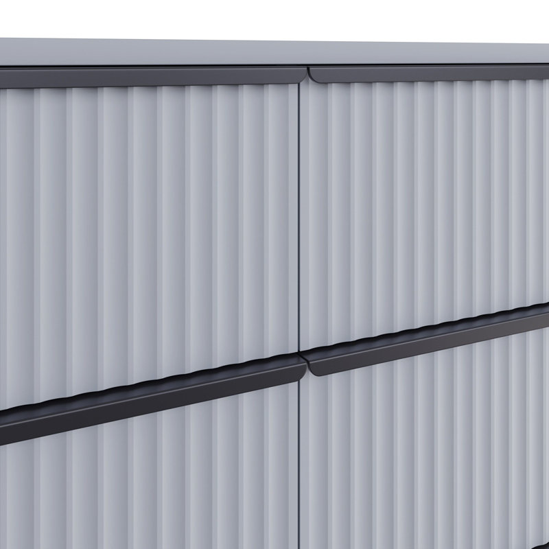 Lania Ripple Ridged 8 Drawer Chest Of Drawers Matt Grey