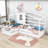 Oakengates Twin Size Wood L-Shaped House Beds with Fence-2074884936