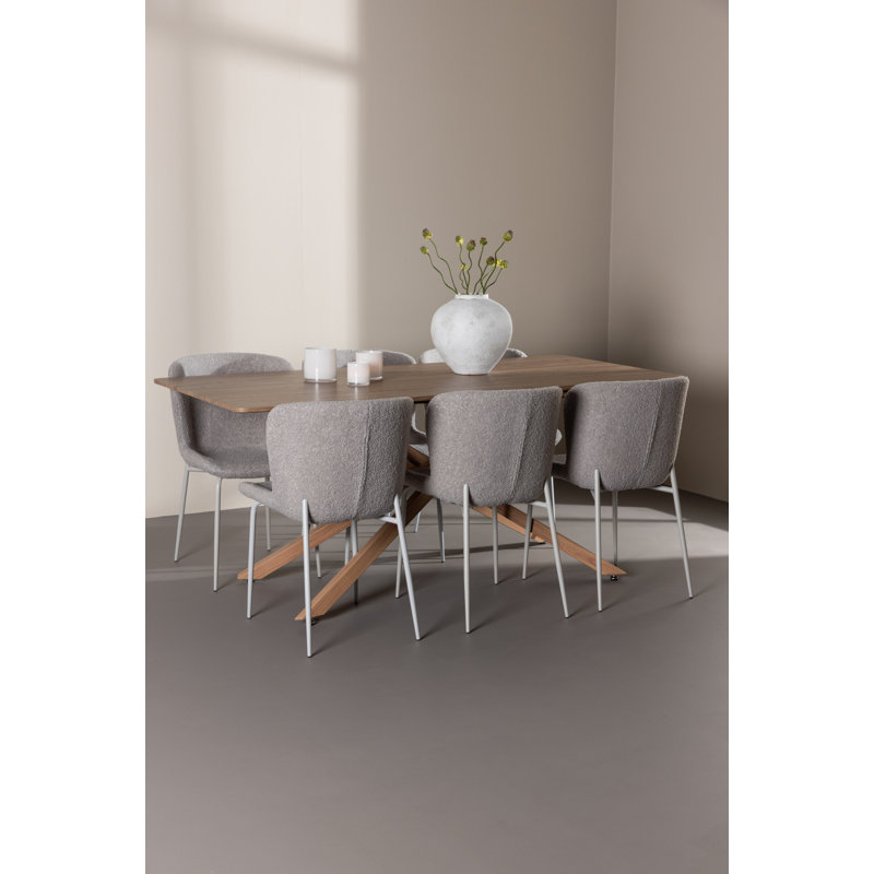 Nikali 6 - Person Dining Set, Grey, Grey