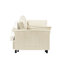 Lit simple tapissier de 53,73 pouces avec velours côtelé beige, support de planches, 2 coussins en éponge et cadre de panneau en bois massif, lit moderne décoré à la maison, coussins rembourrés, décoration de bureau-618079836