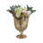 Decorative Vase Glass Ruffled Pedestal Design Glam Modern Style for Living Room, Bedroom, Office or Home Decor - 18" Brown