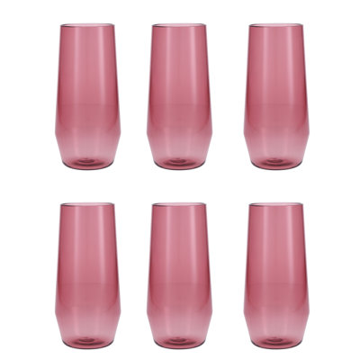 Fortessa Sole Outdoor Shatter Resistant BPA Free Premium Copolyester Plastic Drinkware 6 Pack, Terra Cotta Orange, Stemless Wine Glass