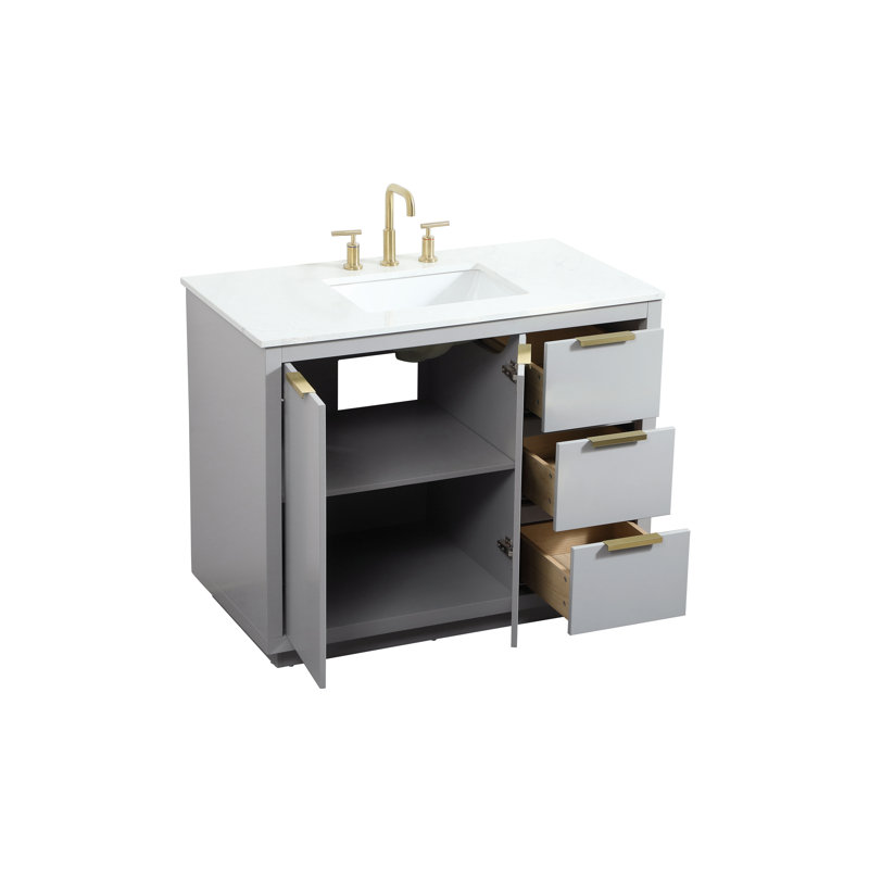 Ensemble de meuble-lavabo simple 42 po Broadlands, Gris