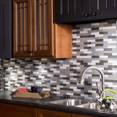 Aspect Peel and Stick Matted Glass Backsplash Kit in Rustic Clay for Kitchen and Bathrooms (15 sq ft Kit)