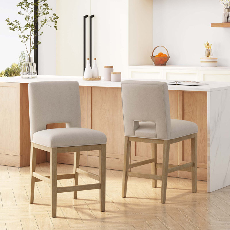 Tabouret de comptoir, ensemble de 2, revêtu de tissu