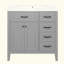 Meuble-lavabo 36 po avec lavabo, armoire de salle de bain grise avec tiroirs, structure solide et panneau de fibres à densité moyenne