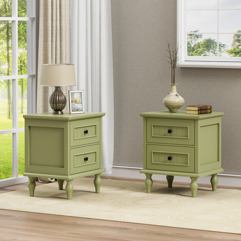 Amarilys 2-drawer bedside table, Vert