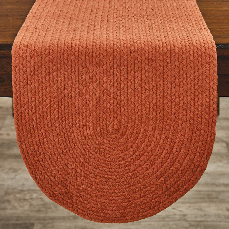 Andamo Arch No Pattern Braided Table Runner, Orange