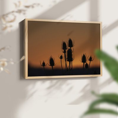 Silhouette de coucher de soleil - reproduction encadrée - réarmable