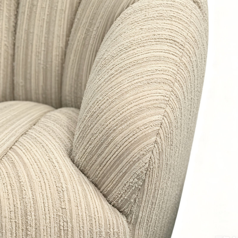 Neutral Vertical Textured Swivel Accent Chair
