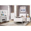 Lit simple blanc, lumières DEL, design, moderne, bois massif et l 83,34 po Long lit moderne avec style et éclairage en blanc