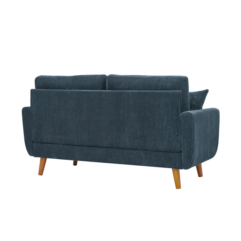Asher Mid-Century Corduroy Sofa, Blue