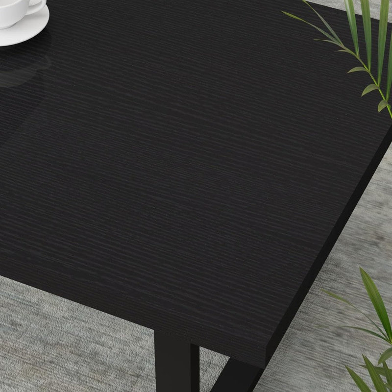  Table basse rectangulaire en chêne noir, table basse moderne en bois avec pieds en métal pour le salon, L 47,2 po x l 23,6 po x H 18,3 po