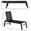 Chaise longue de plage pour pelouse, 5 positions réglables, 2 roues, chaise de jardin noire confortable avec 2 roulettes - idéale pour terrasse ou bord de piscine.