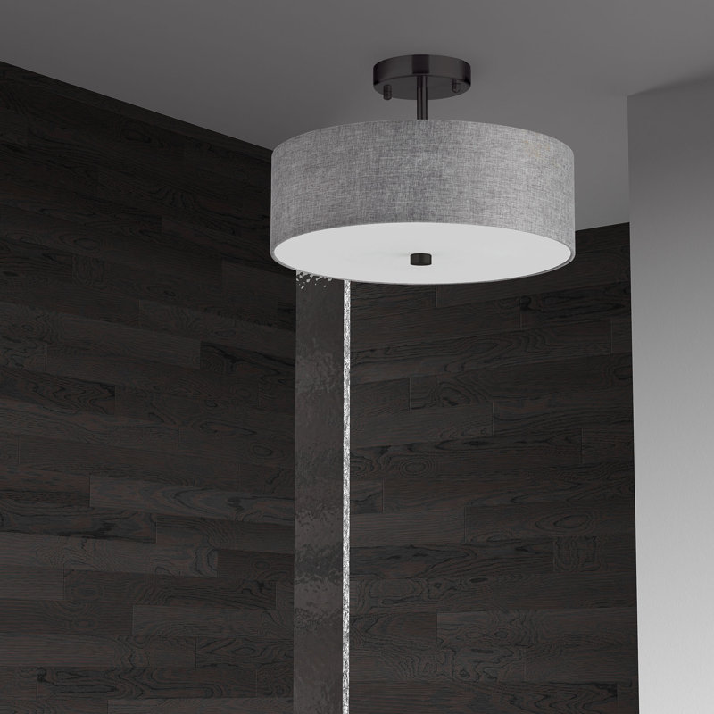 Plafonnier semi-encastré 60 W Bal devant, gris
