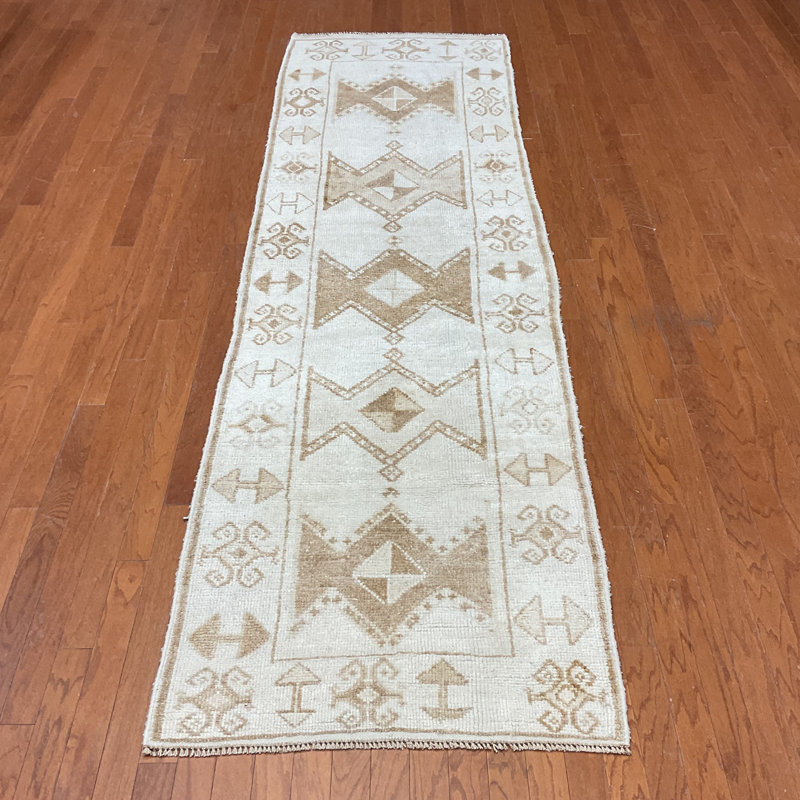  Handmade Turkish Oushak Wool Runner