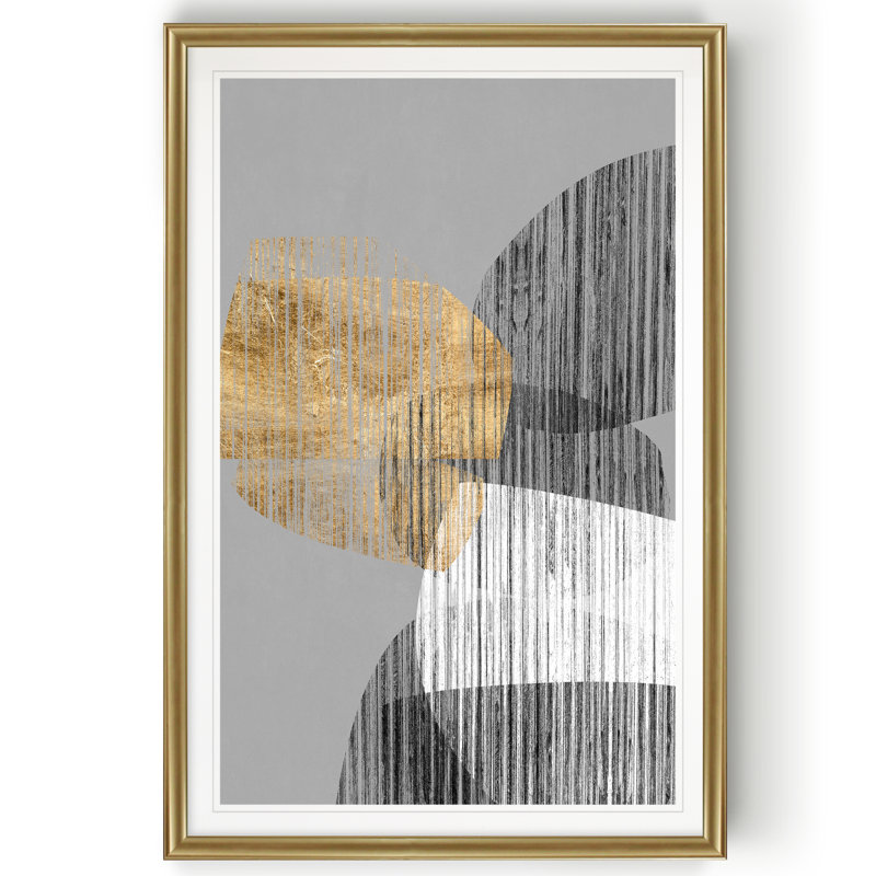 «Adjacent Shapes I», reproduction sur toile, H 26,5 po x l 36,5 po x P 1,5 po, Or