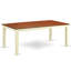 L'ensemble 5 pièces pour 4 personnes comprend une table de salle à manger rectangulaire avec rallonge papillon et 4 chaises de salle à manger, babeurre et cerise-31769997-49679131
