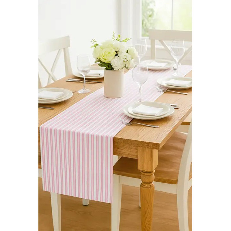 Stripe Everyday Design Table Runner, 90" x 16", Pink