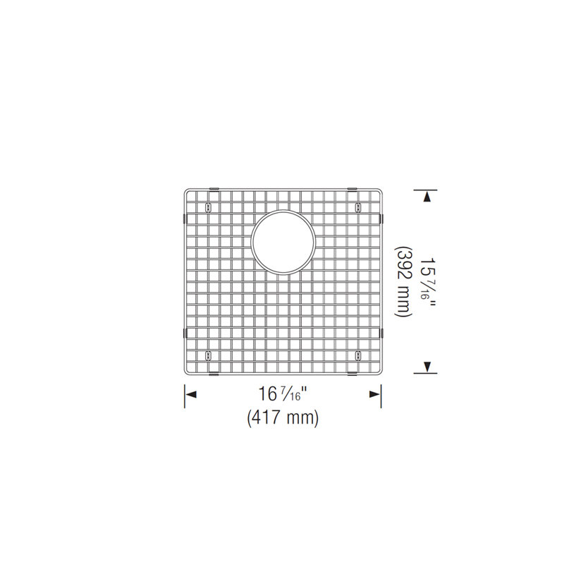 Grille inférieure en acier inoxydable pour grand bol d'éviers de précision 60/40