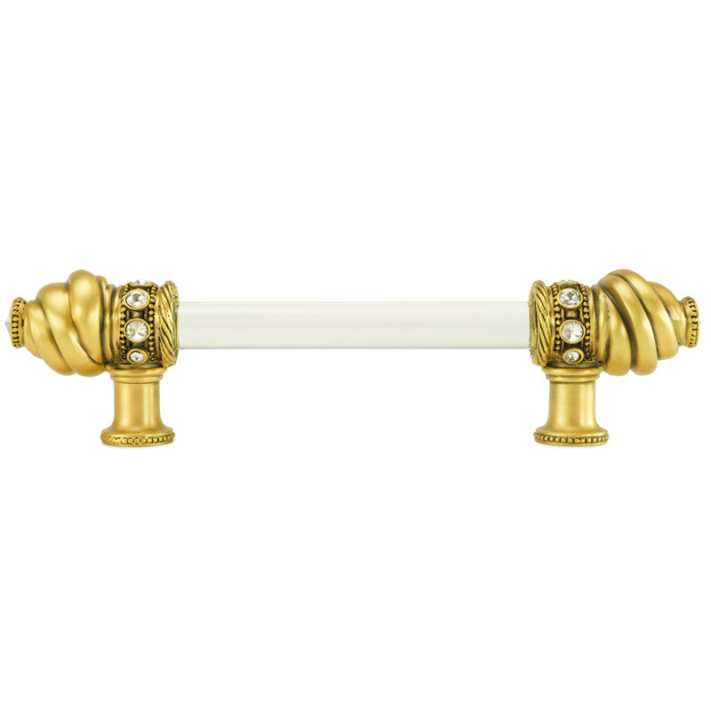 Cache multi-crystals 5 inch center to center acrylic pull in finish Museum Gold, 6"