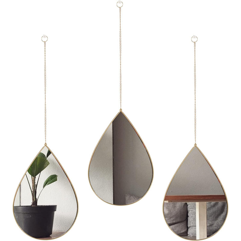 Golden Embellished Hanging Mirror
