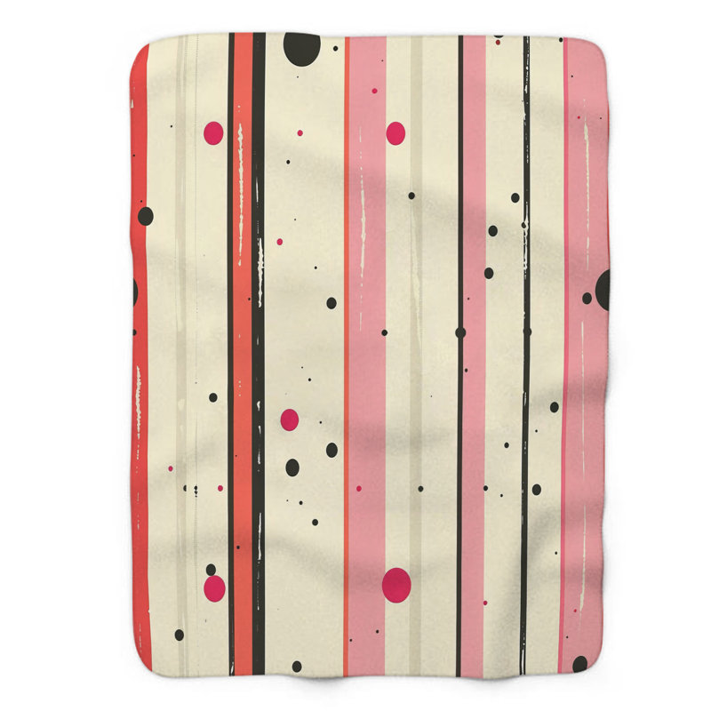 Dot Stripe Design - 1 Piece Premium Blanket, Twin