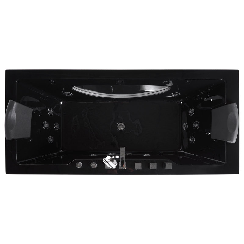Beier x 80mm Acrylic Bathtub with Tap, 58cm H x 80cm W x 170cm L, Black