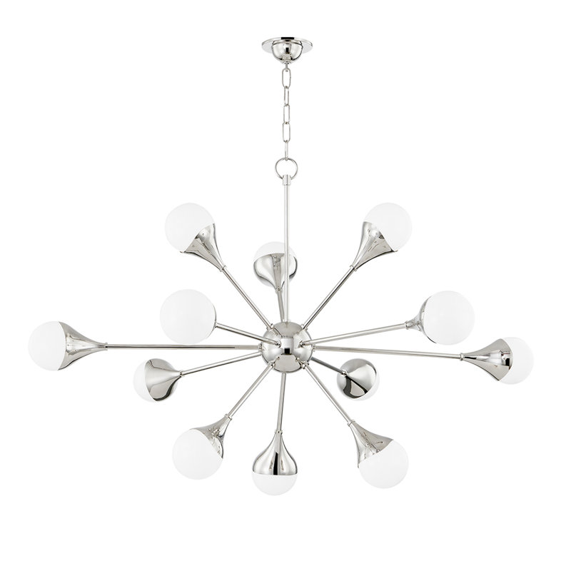 Ariana 12-Light Chandelier, Nickel poli