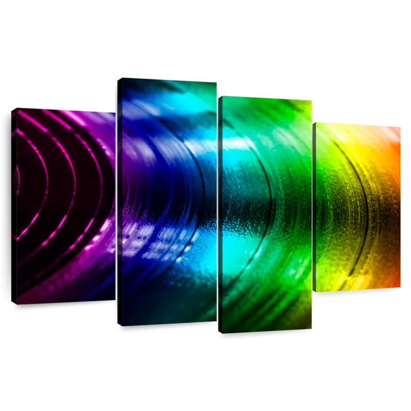 Abarca disque vinyle arc-en-ciel