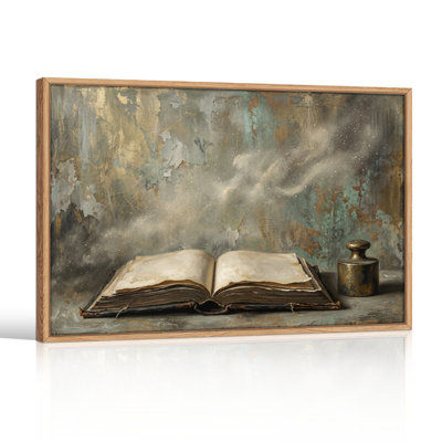 Ensemble de 1 toile murale vintage représentant un livre