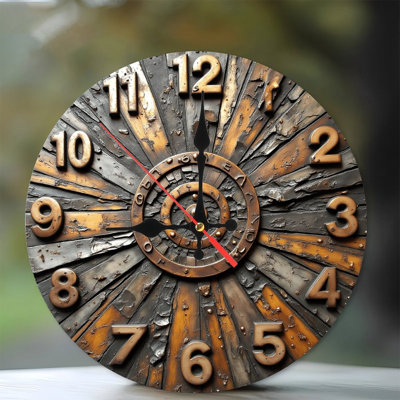 Horloge murale rétro en bois rustique