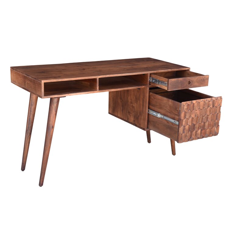 Modern Rustic Interiors Camille Desk Color: Natural Walnut