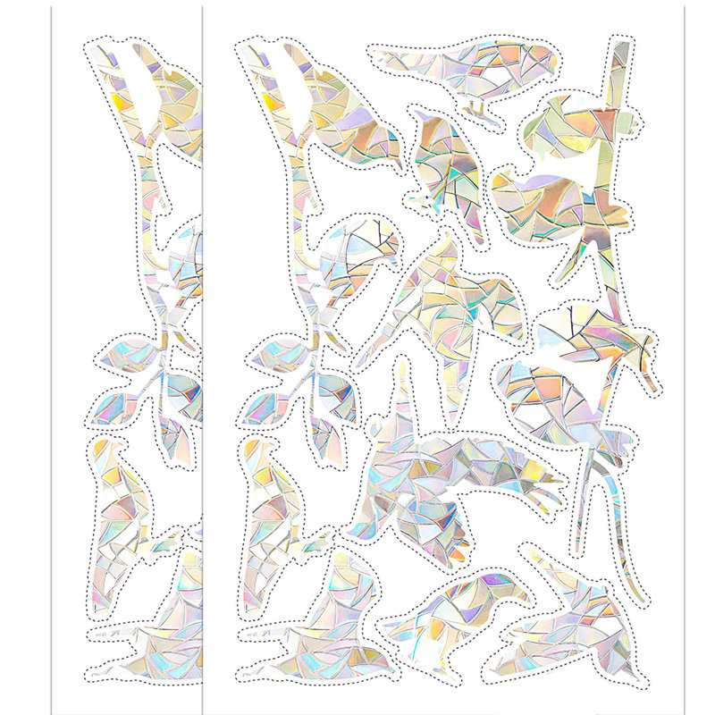 20 Pieces Static Window Clings Anti-Collision Reminder Window Decals Prismatic Glass Door Window Stickers