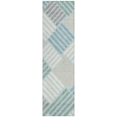 Machine Washable Indoor/Outdoor Bourkelands ACN2339 Geometric Rug