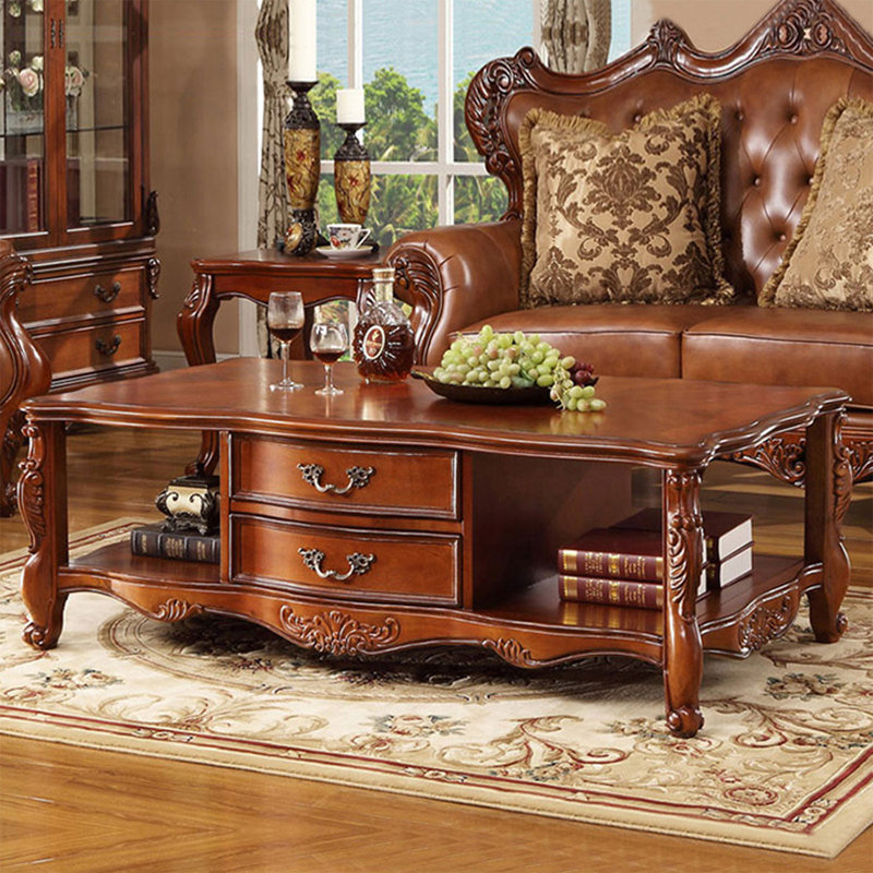Nut-brown Solid+ Manufactured Wood Rectangular Coffee Table