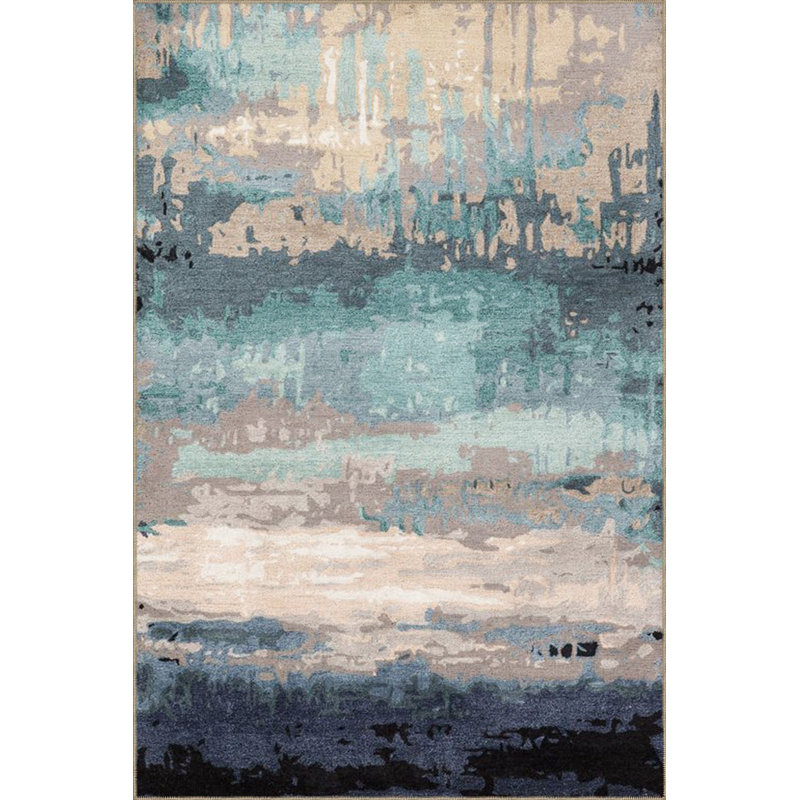 Tapis bleu pastel, Sous-tapis rectangulaire de 3 pi 3 po x 4 pi 11 po