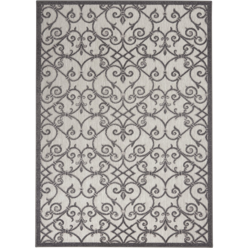 Tapis gris Ikat Newton, Rectangle 3 pi 6 po x 5 pi 6 po