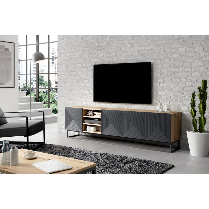 Merrik Unfinished TV Stand for TVs up to 55", Artisan/Rivier Stone