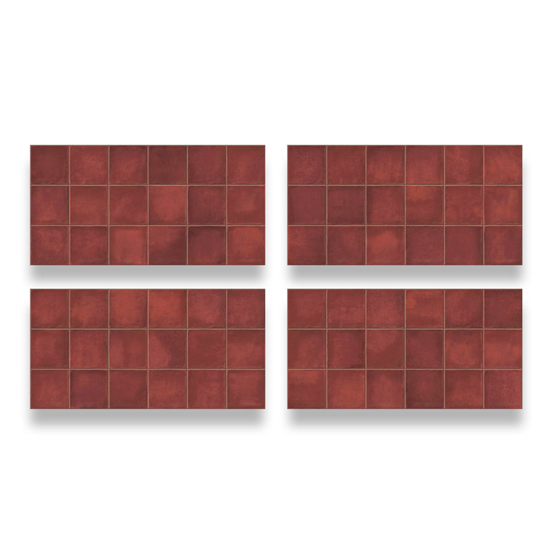 Carreau de porcelaine émaillée espagnol 12 po x 24 po (5 PCS, 10,76 pieds carrés / caisse), Red