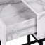 Bureau d'ordinateur, bureau personnel, ordinateur portable, tiroirs de rangement, L 48 po, bureau, stratifié aspect marbre blanc, métal noir, contemporain, moderne