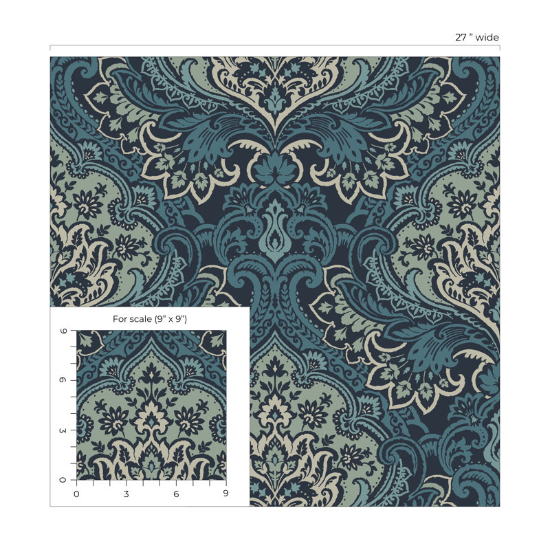 Mantz Floral Roll, Navy/Beige