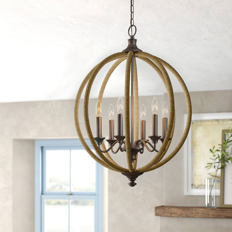Warwickshire 6 - Light Dimmable Globe Chandelier
