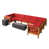 Teak Frame / Red Cushion