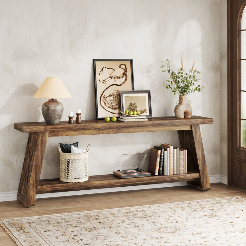 70.87-inch Console Table For Entyrway, Hallway, Entrance, Foyer, Rustic Brown
