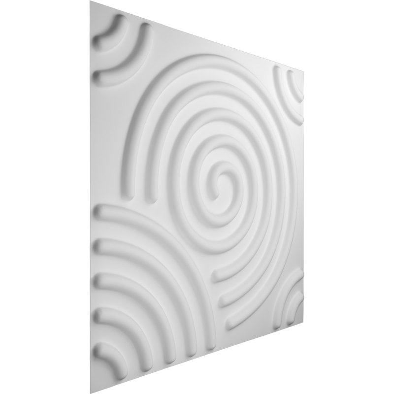White Textured PVC 3D Decorative Wall Panels, 19.63" x 19.63"