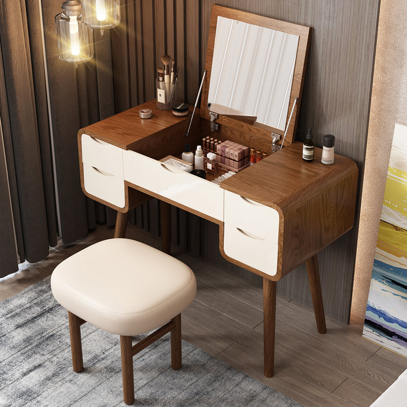 Dressing Table with Mirror, Walnut