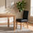 Upholstered Dining Chair, Black Faux Leather Side Chair, Armless Modern Kitchen Chair with Solid Wood Legs-1293944413