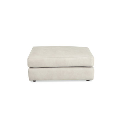 Repose-pieds carré en cuir véritable de 31 po de largeur 